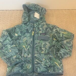 Green Patterned Hooded rain Jacket